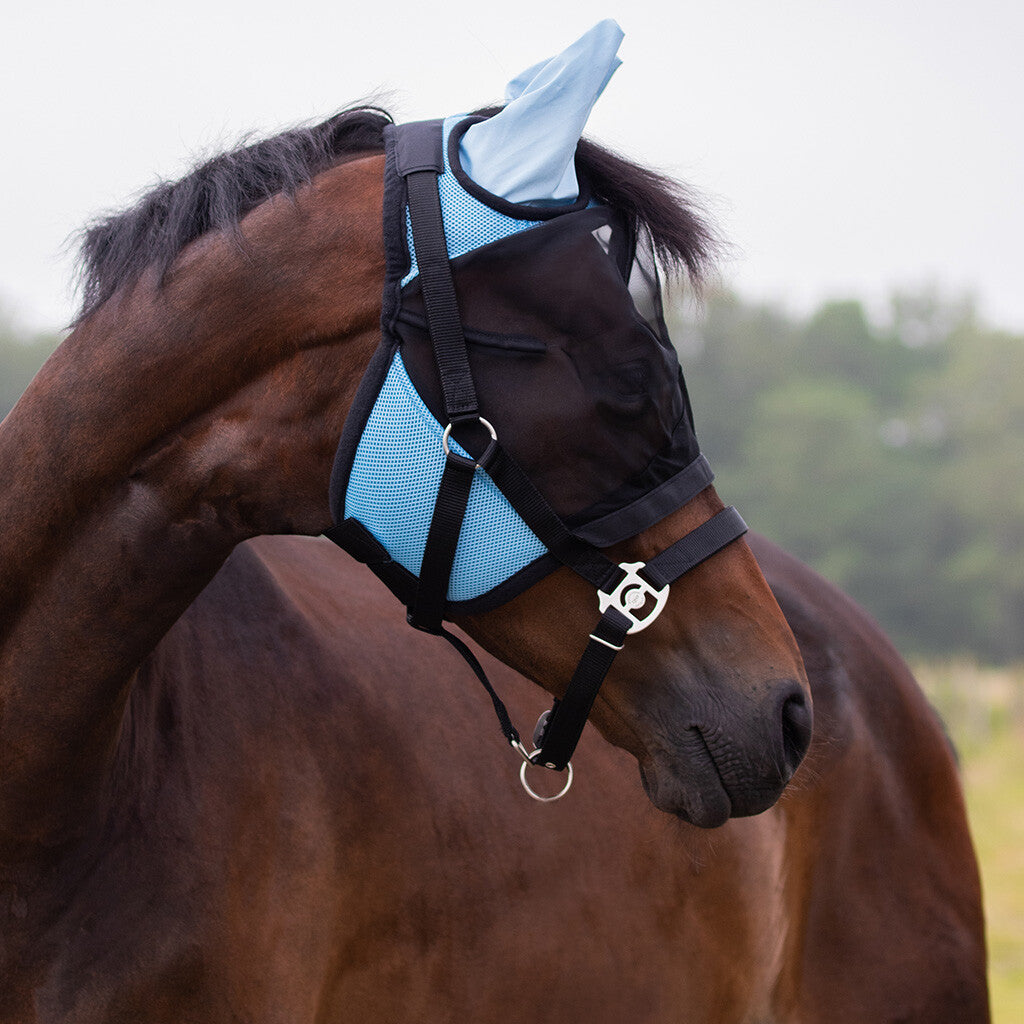 Bonnet anti mouche avec clapet de nez détachable Bleu - QHP