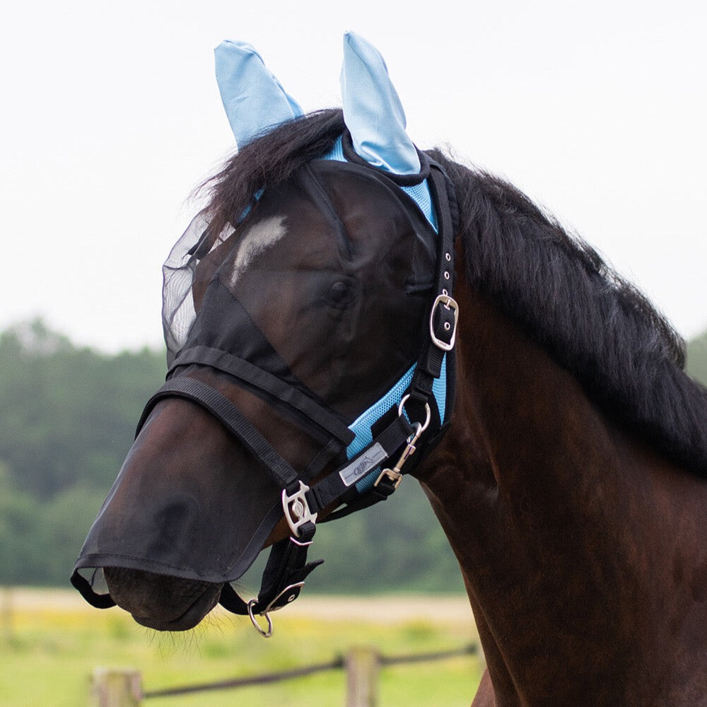 Bonnet anti mouche avec clapet de nez détachable Bleu - QHP