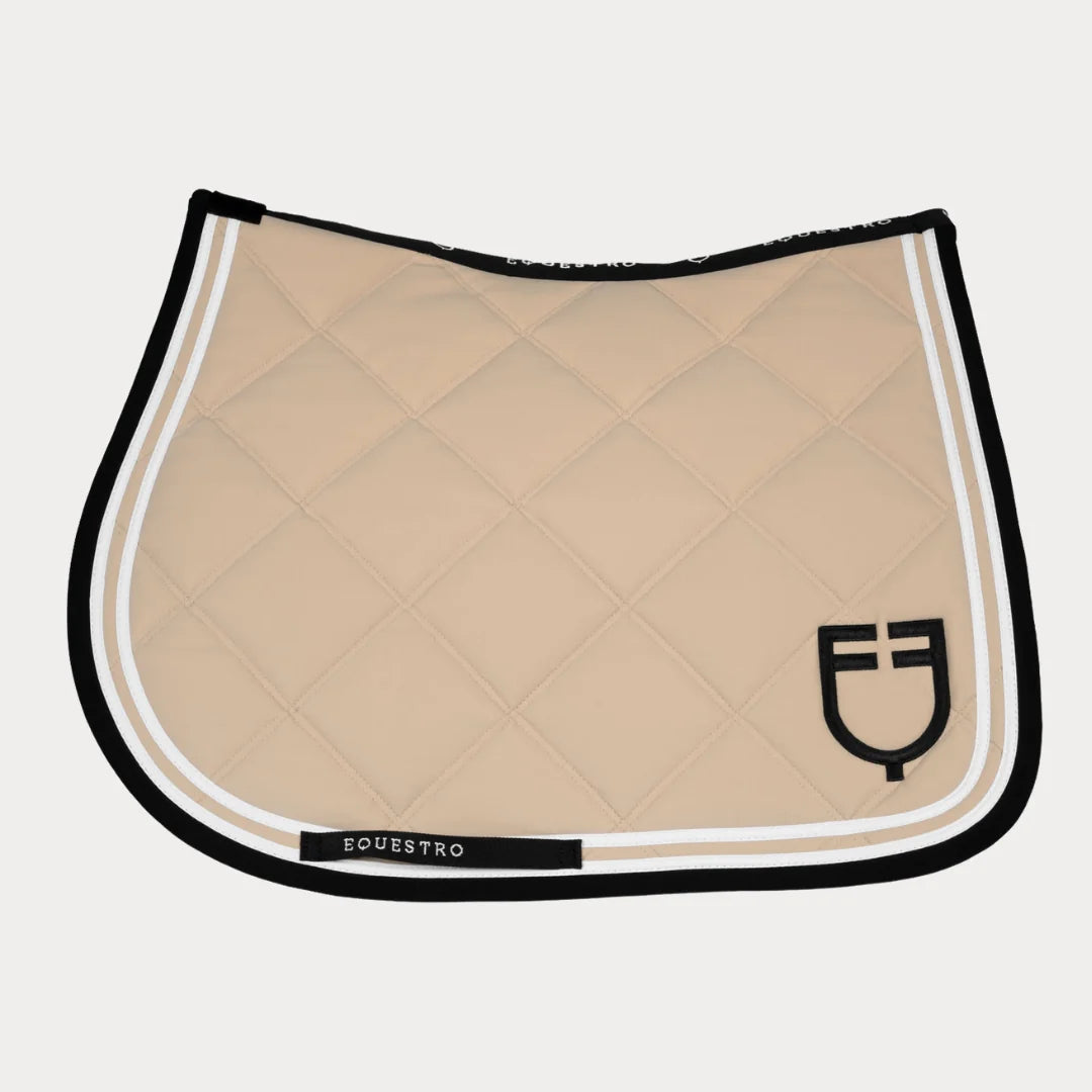 Ensemble tapis + bonnet double stripe beige - EQUESTRO