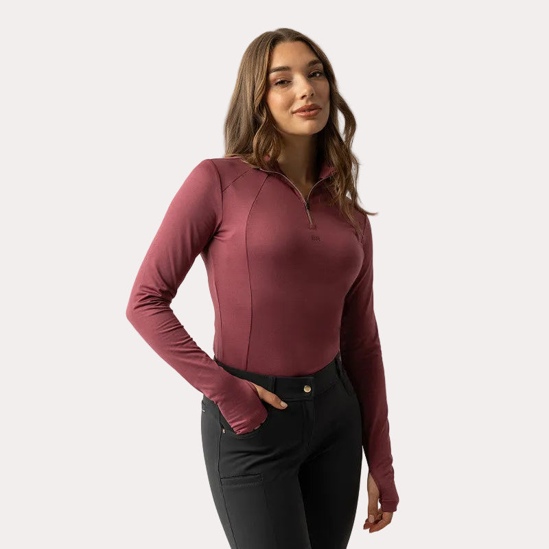 Pull demi-zippé Lieke Ladies Maroon - BR