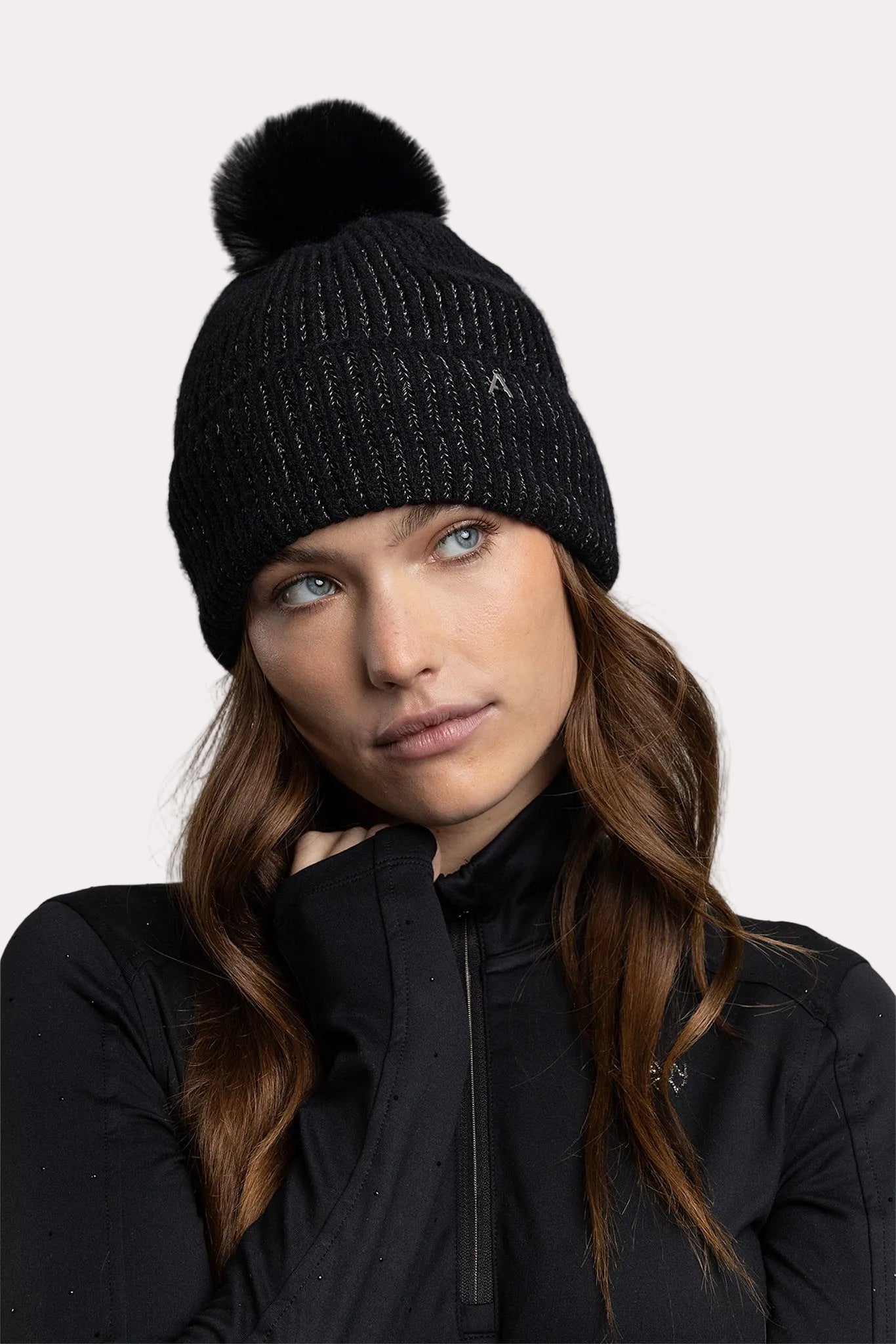 Bonnet pompom black - ANKY