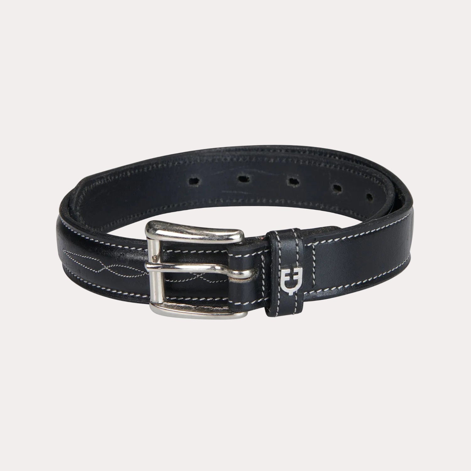 CEINTURE EN CUIR AVEC BRODERIES EN BLANC ET NOIR - EQUESTRO