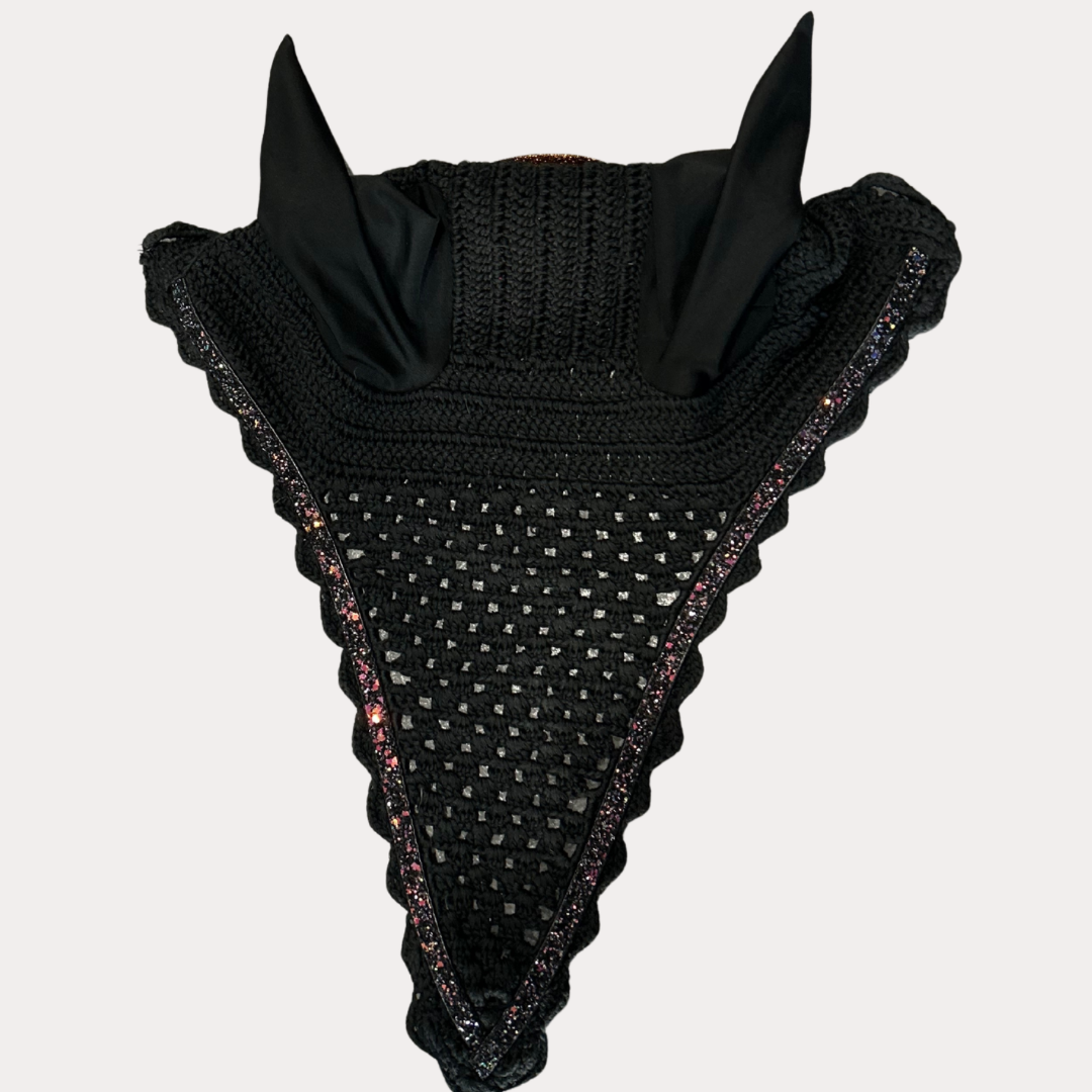 Bonnet Long Noir Lurex Disco Noir Et Argent - JU&PA