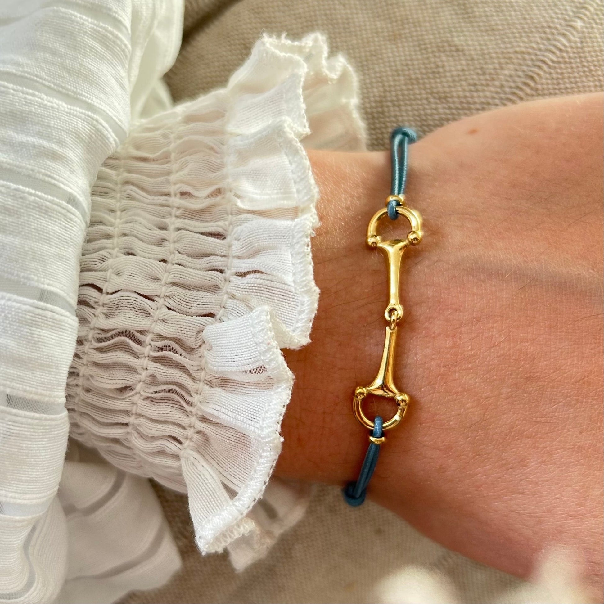 Bracelet LANA (bleu canard/or) - EQUESTRIAN