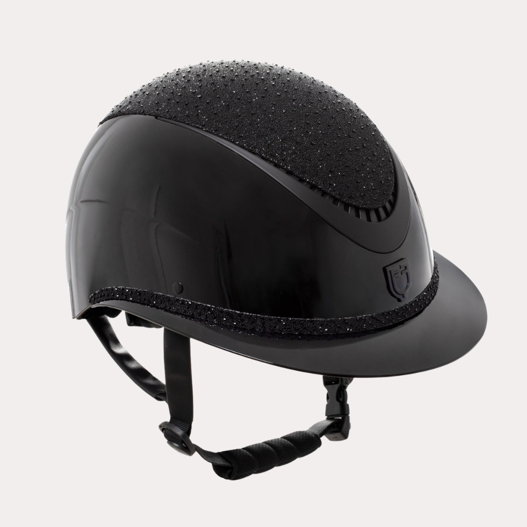 CASQUE À VISIÈRE LARGE ET STRASS - EQUESTRO