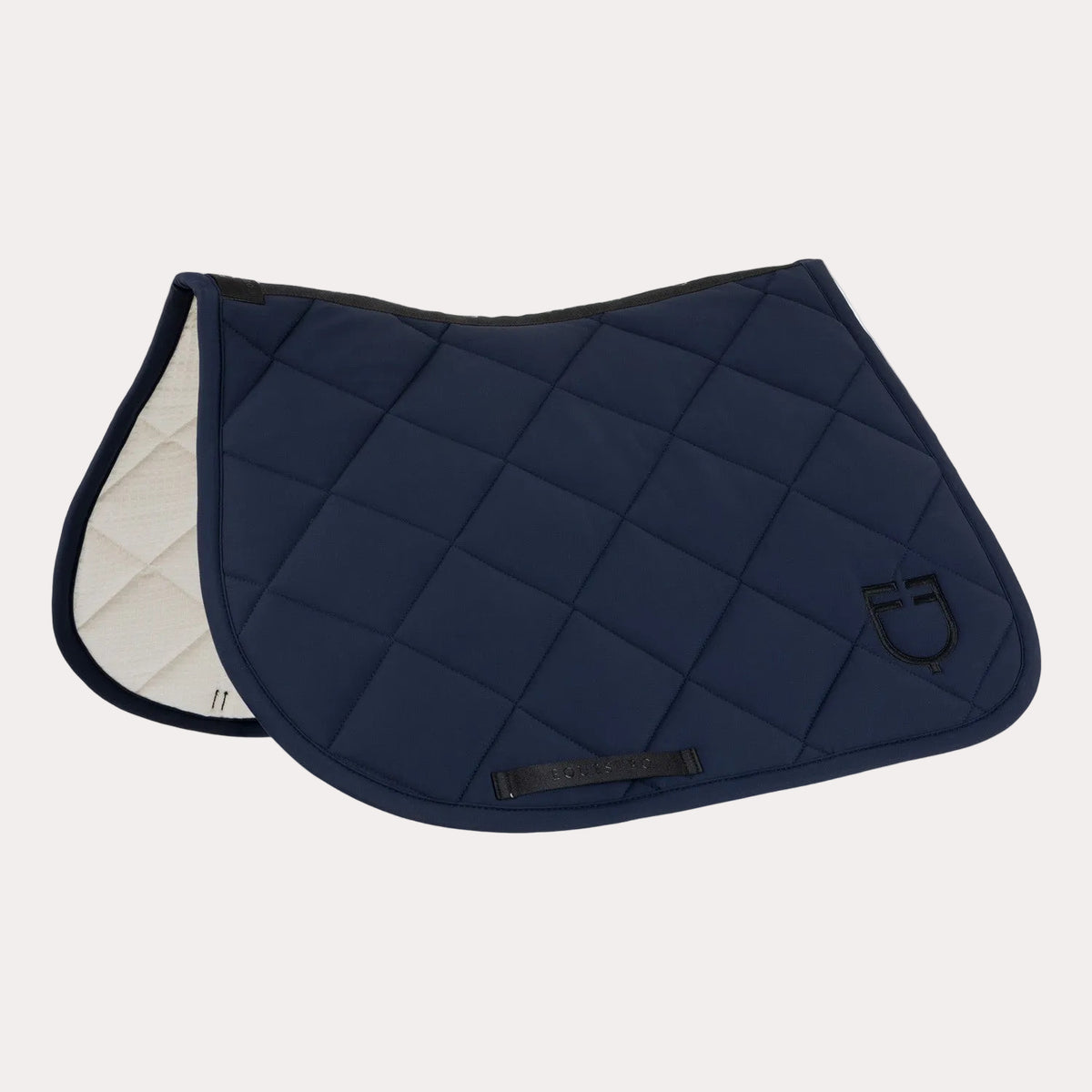 Tapis de selle de saut avec matelassage en losanges et logo brodé MARINE - EQUESTRO