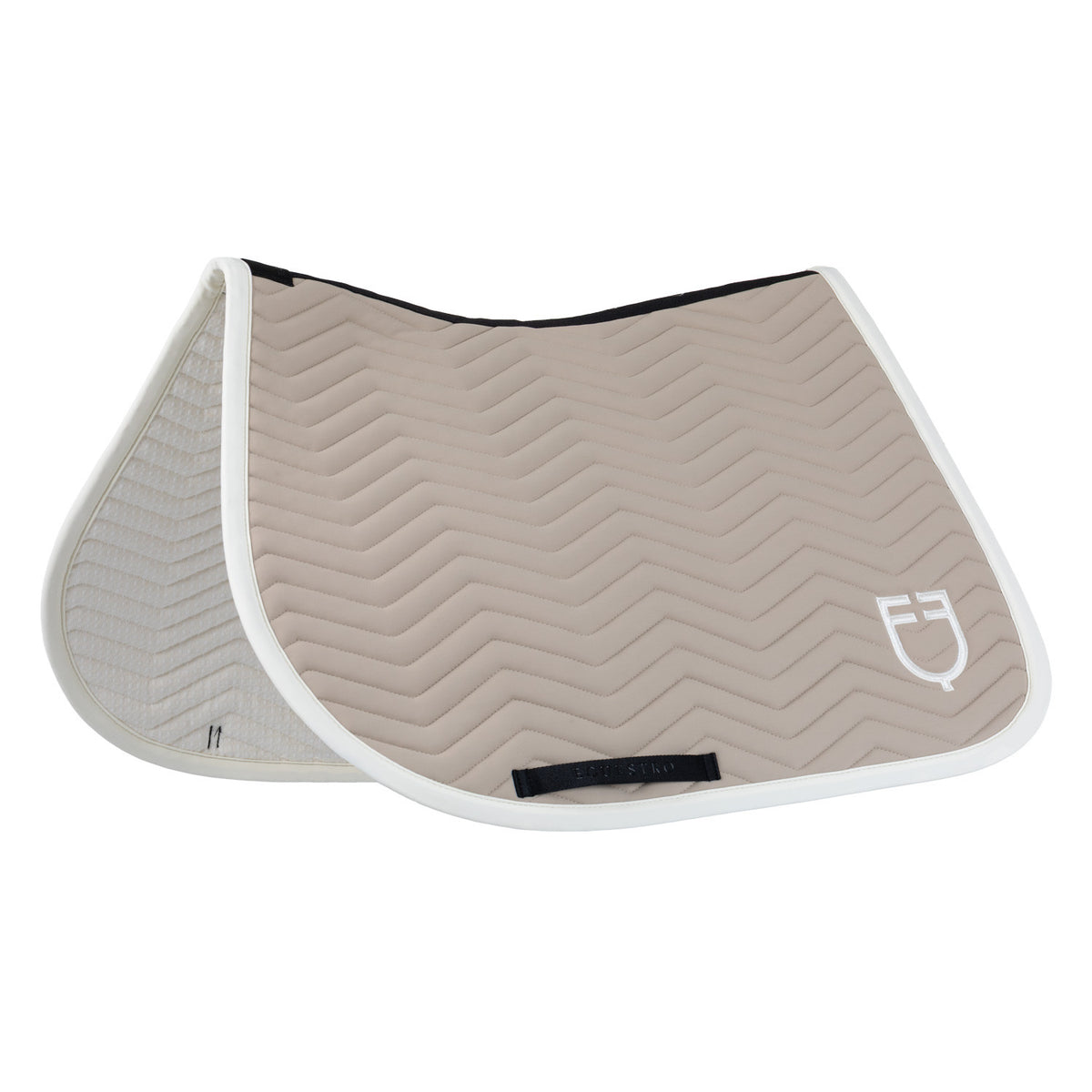 Tapis de selle de saut avec matelassage à vagues (cobblestone /antique white) - EQUESTRO