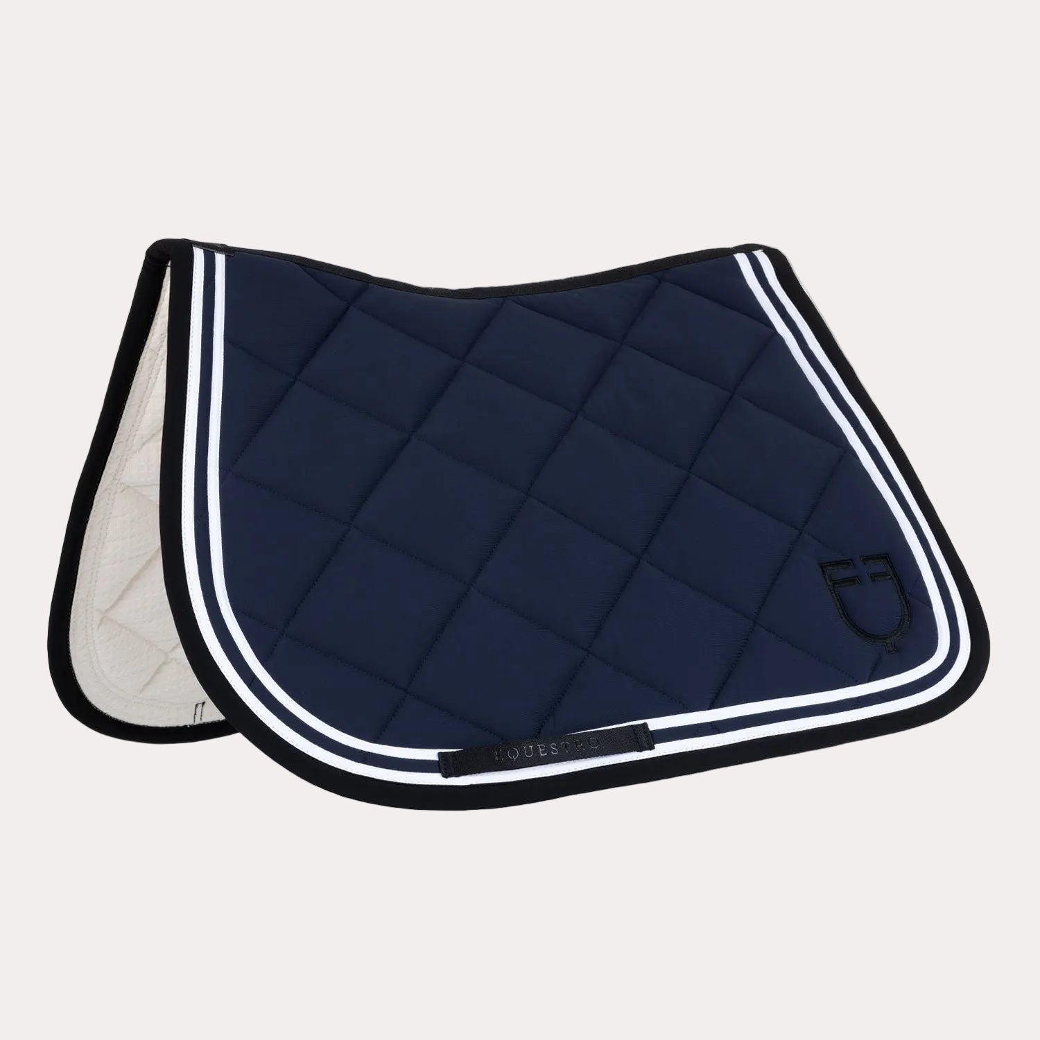 Tapis de selle double stripe NAVY - EQUESTRO