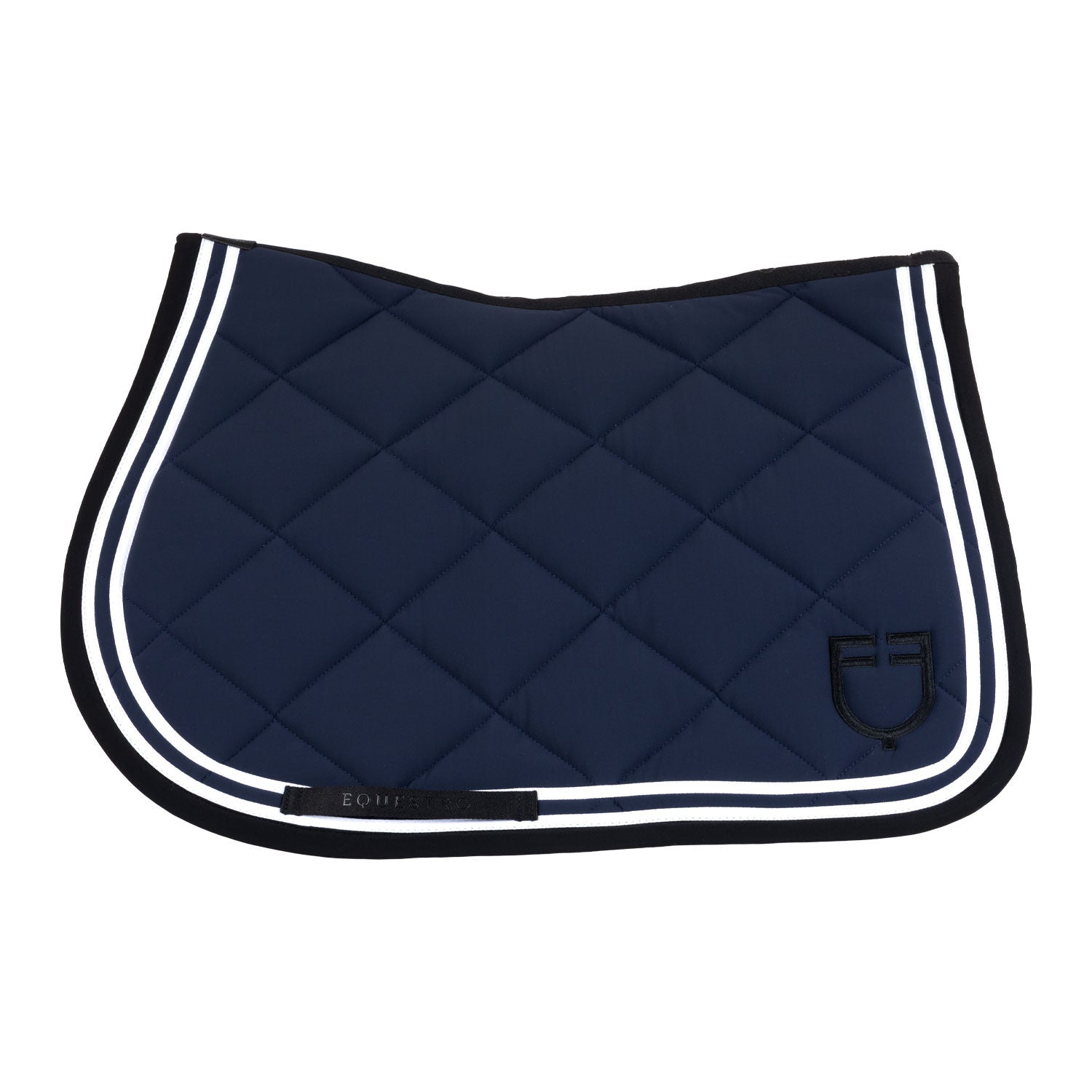 Tapis de selle double stripe NAVY - EQUESTRO