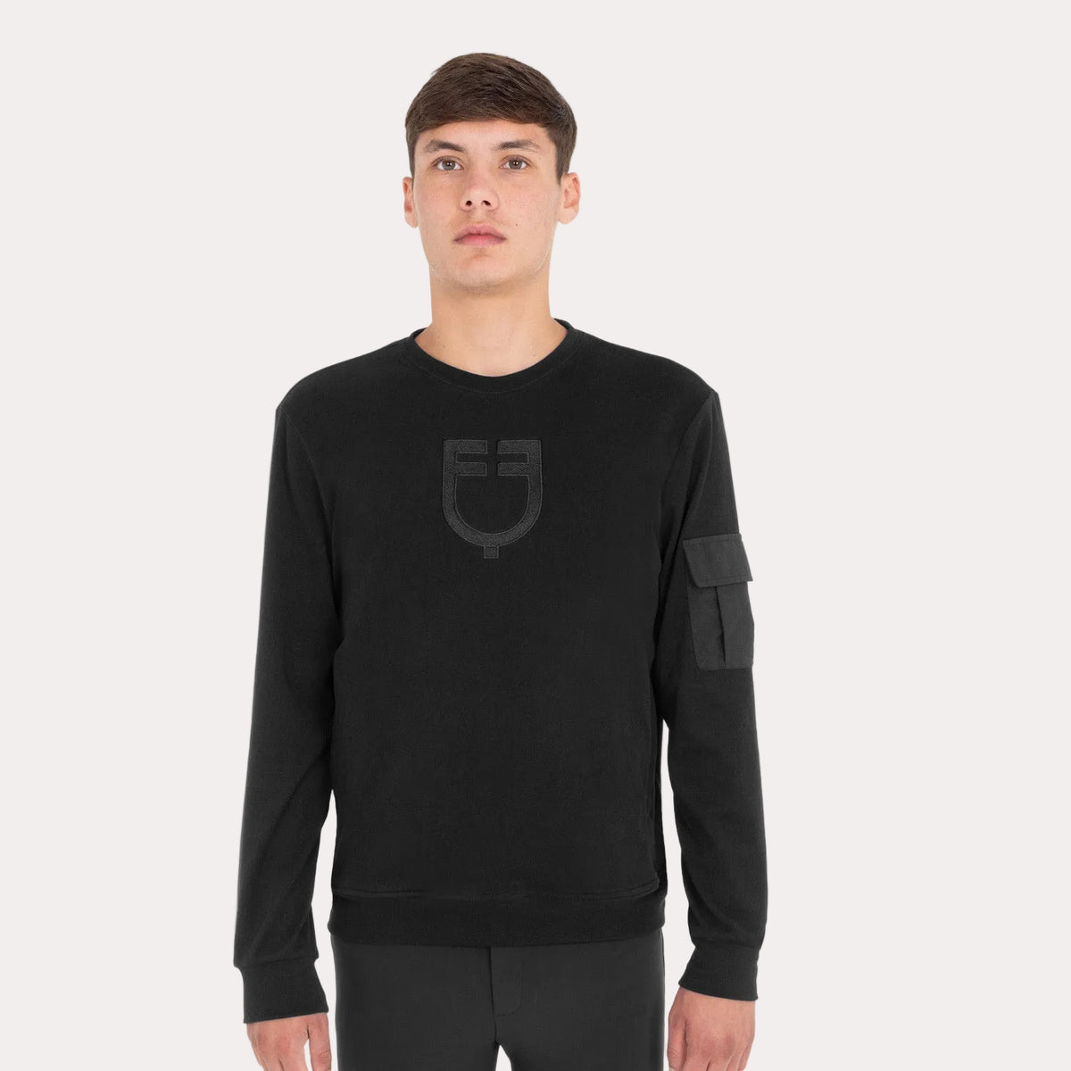 Sweat-shirt homme col rond en polaire avec poche latérale - EQUESTRO