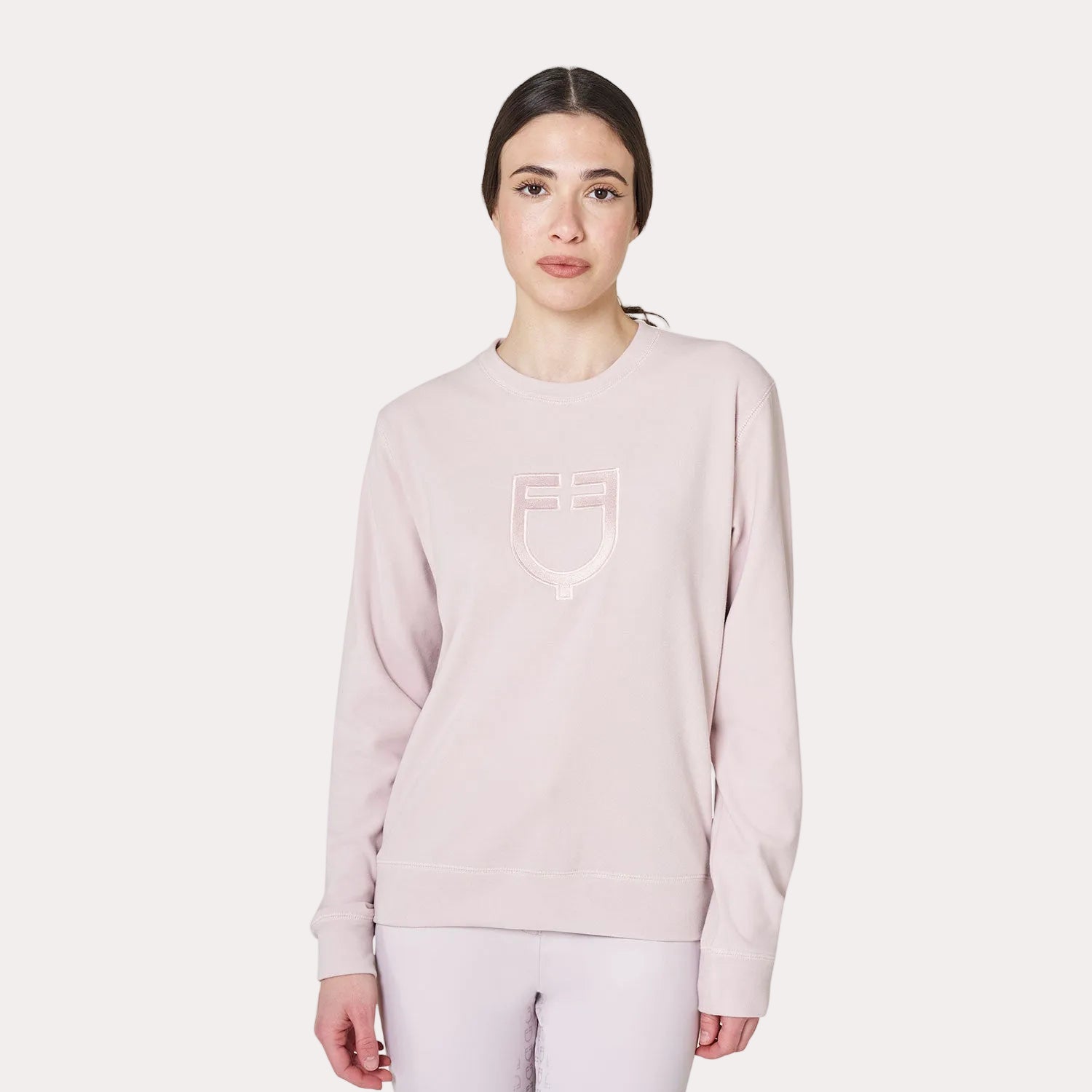 Sweat-shirt femme col rond en polaire Hushed violet - EQUESTRO
