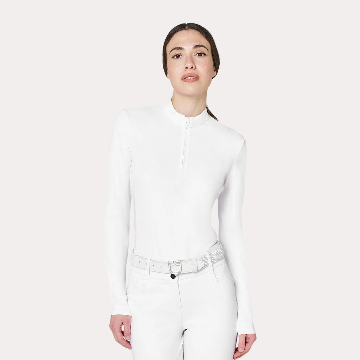 Polo de concours femme basic avec empiècements en mesh - EQUESTRO