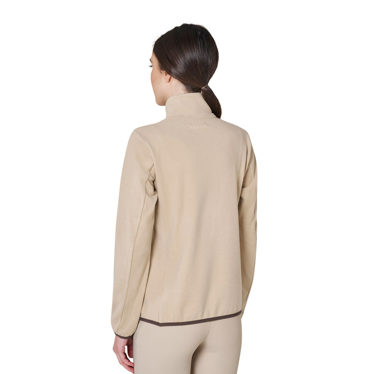 Sweat-shirt femme à col montant en polaire avec zip 3/4 COBBLESTONE - EQUESTRO