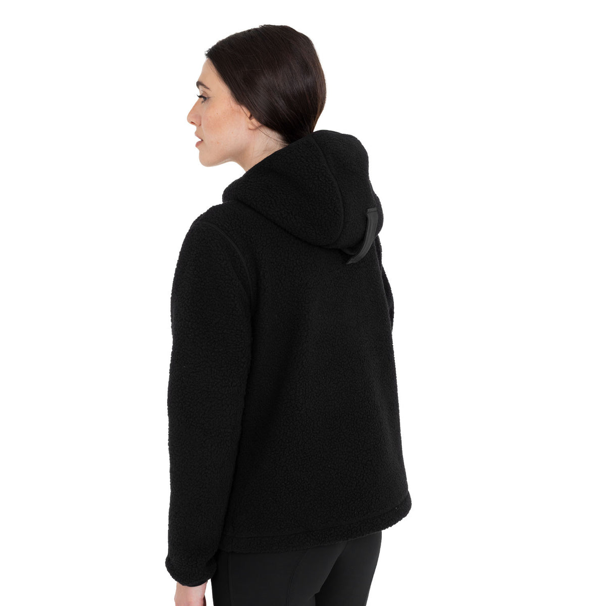 Sweat femme en polaire teddy avec capuche et fermeture éclair - EQUESTRO
