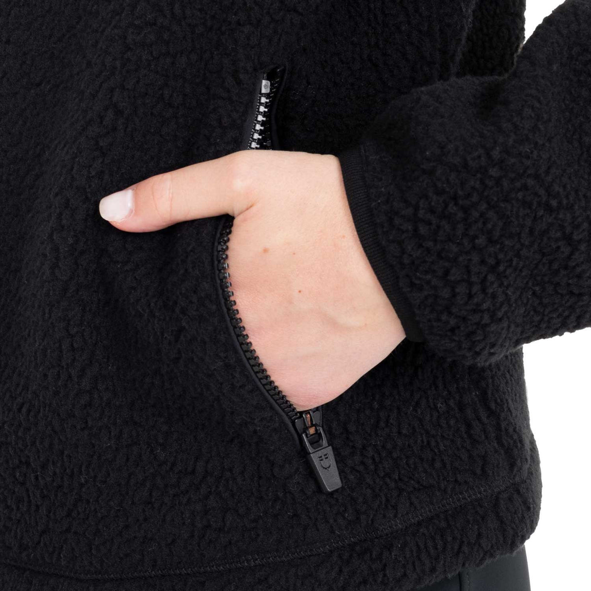 Sweat femme en polaire teddy avec capuche et fermeture éclair - EQUESTRO