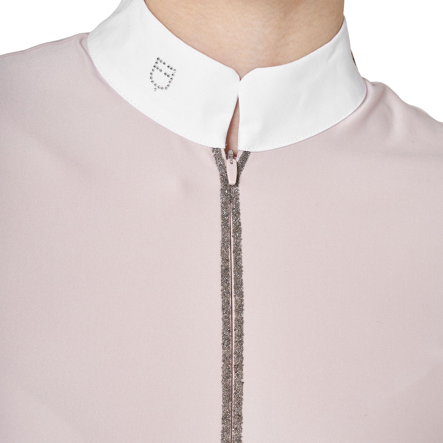 Polo de concours pour femme à manches longues avec strass hushed violet - EQUESTRO