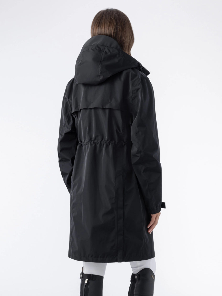Veste longue 100% imperméable noire - EQUILINE