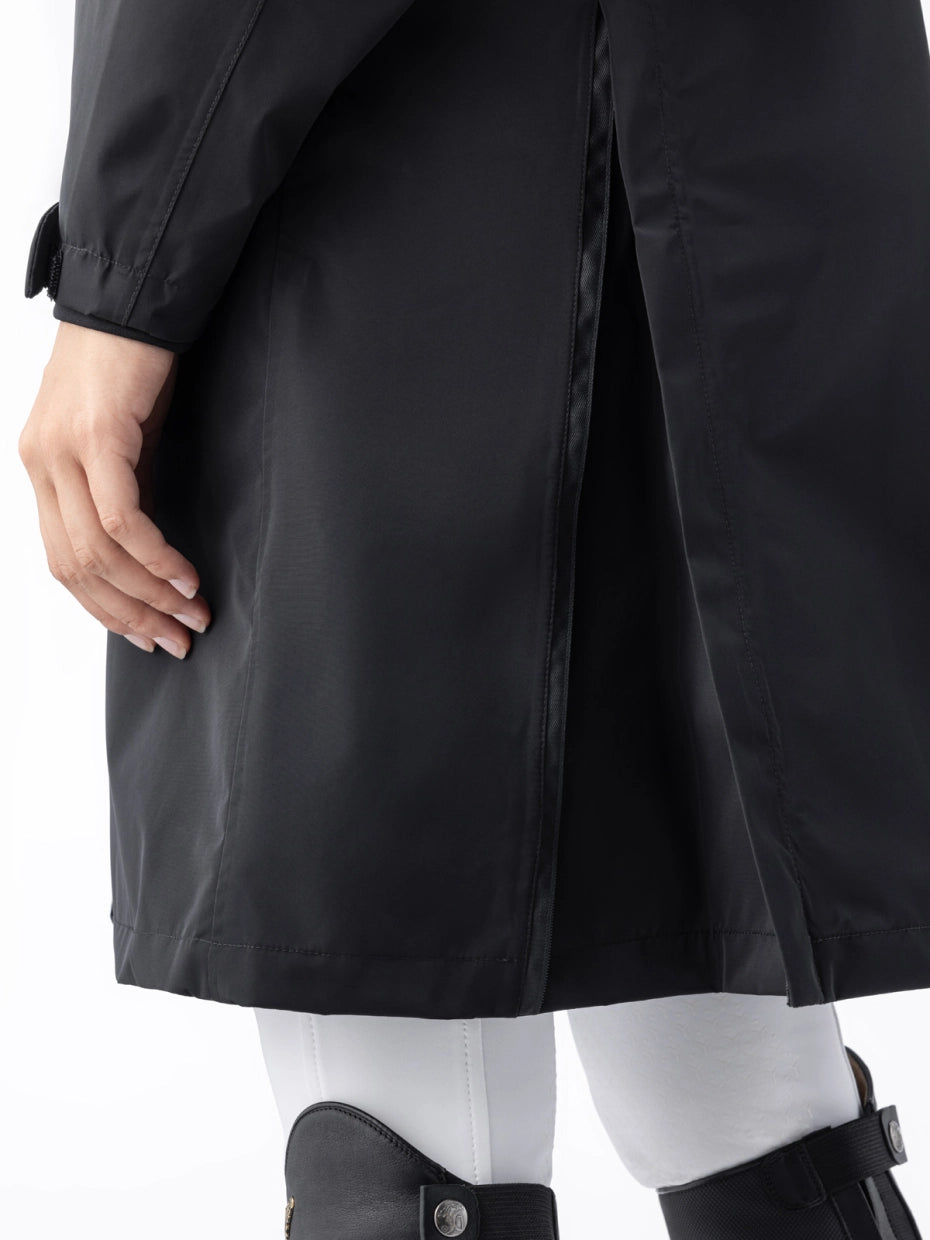 Veste longue 100% imperméable noire - EQUILINE