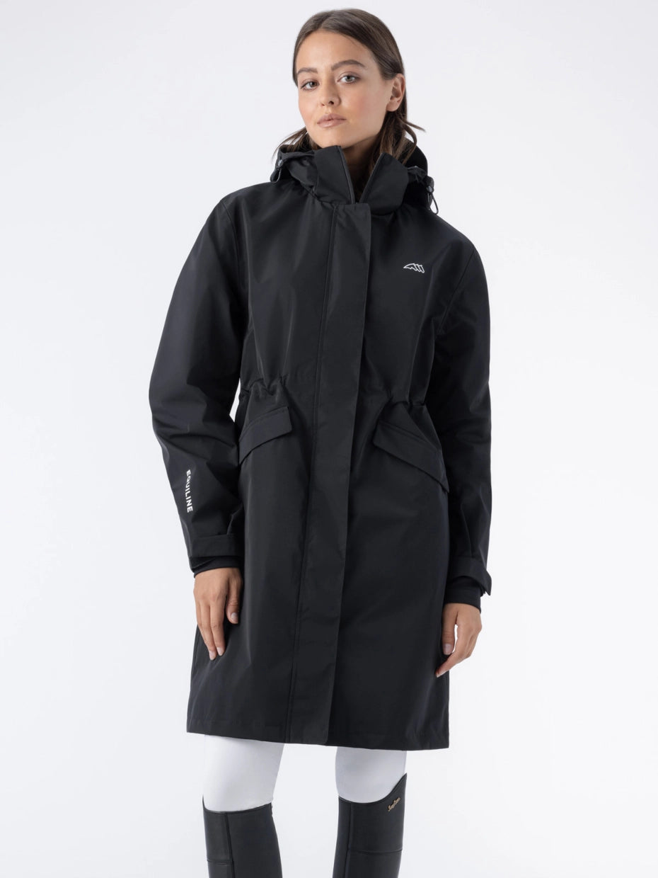 Veste longue 100% imperméable noire - EQUILINE