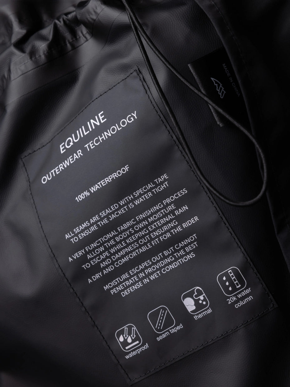 Veste longue 100% imperméable noire - EQUILINE