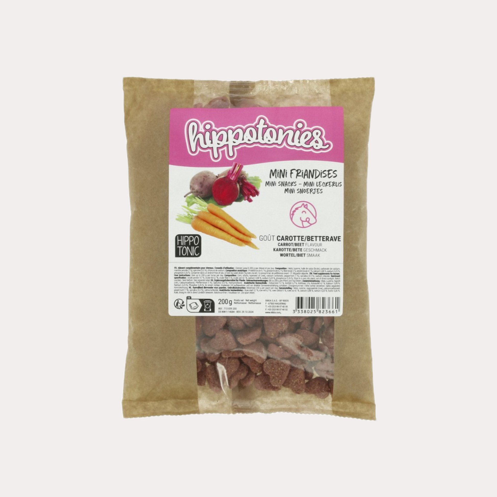 Mini friandises HIPPOTONIES, Goût carotte betterave 200G - HIPPOTONIC