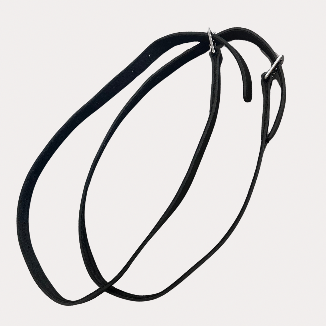 Étrivière noir cuir/nylon 125cm