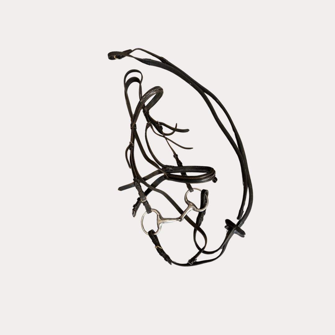 Bridon noir Full + mors 125mm