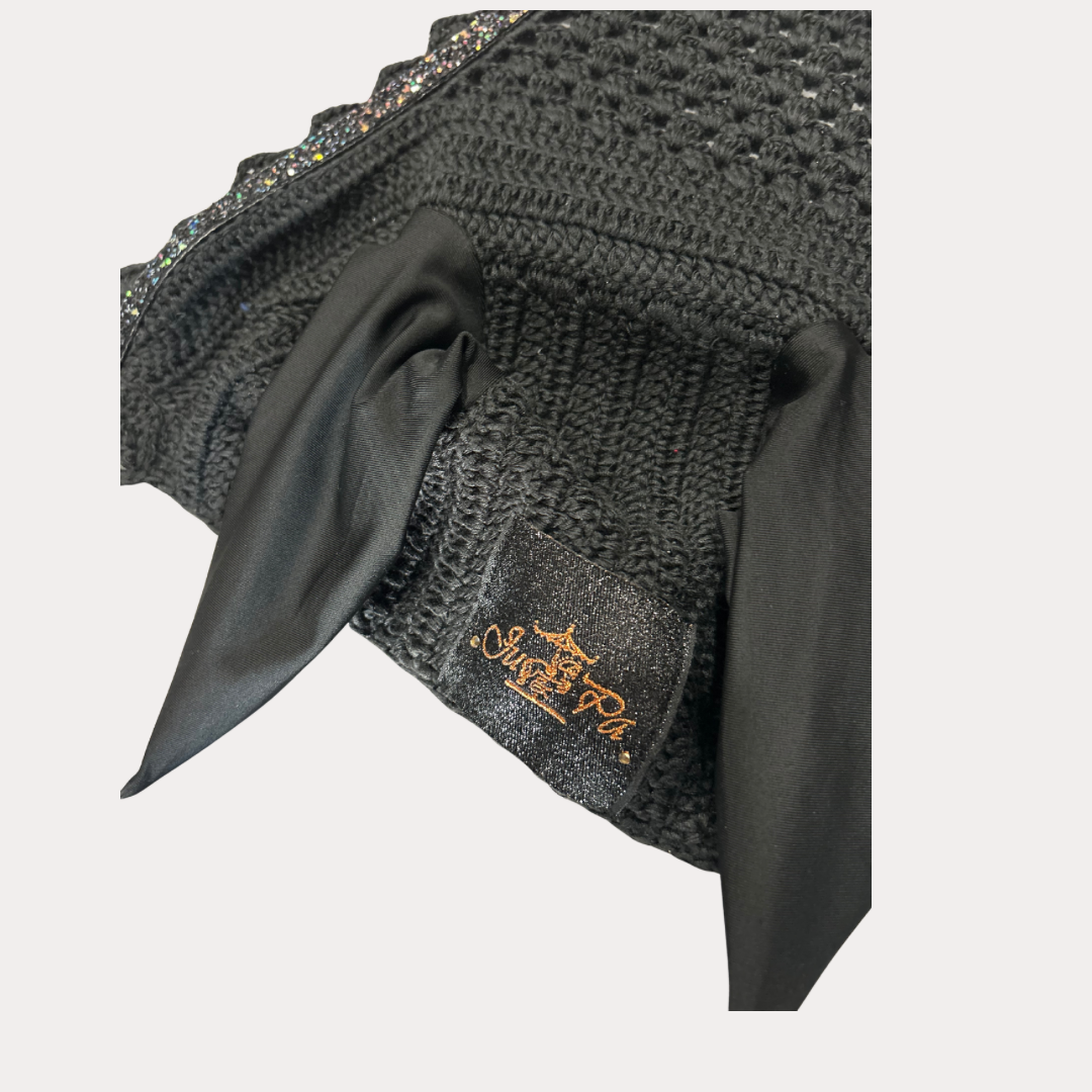 Bonnet Long Noir Lurex Disco Noir Et Argent - JU&PA