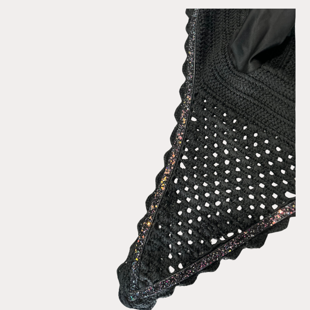 Bonnet Long Noir Lurex Disco Noir Et Argent - JU&PA