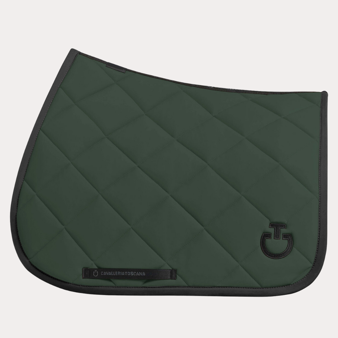 Tapis Diamond Quilted Jumping vert foret/ noir - CAVALLERIA TOSCANA