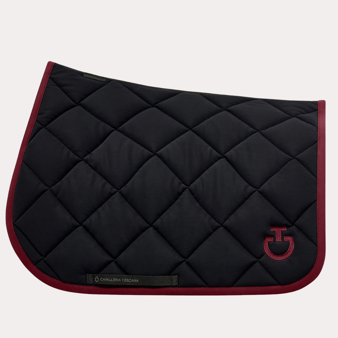 Tapis Diamond Quilted Jumping Noir / bordeaux - CAVALLERIA TOSCANA