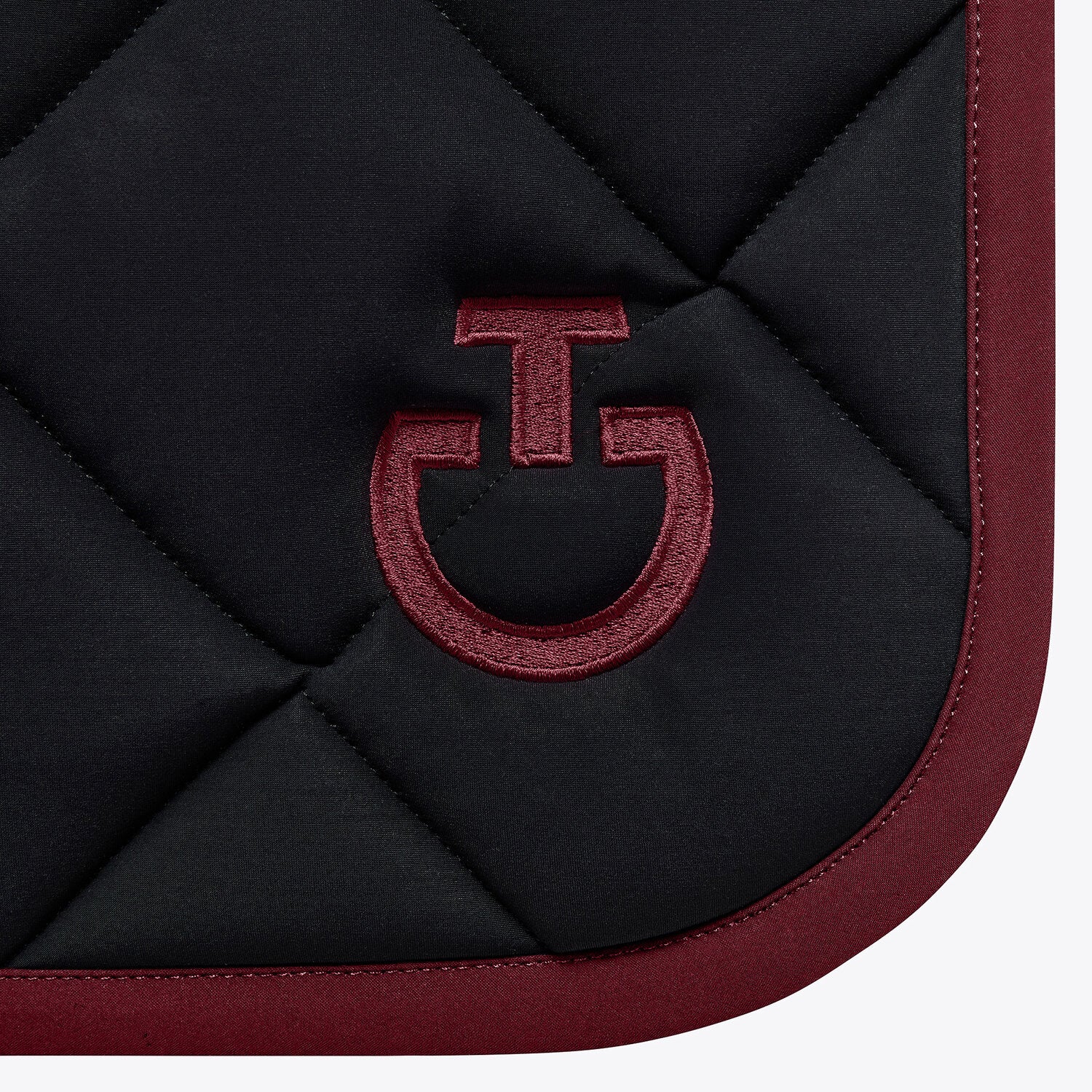 Tapis Diamond Quilted Jumping Noir / bordeaux - CAVALLERIA TOSCANA