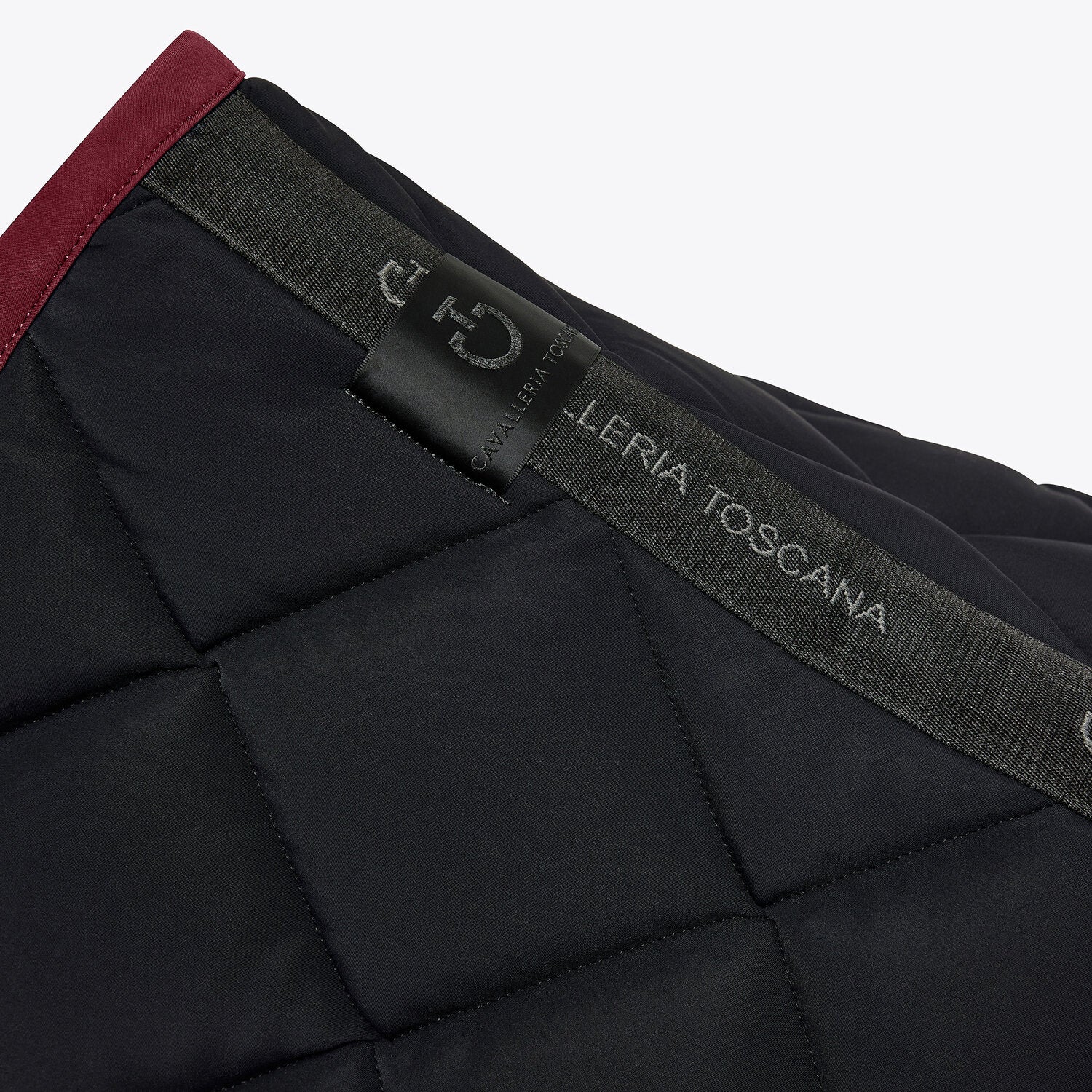 Tapis Diamond Quilted Jumping Noir / bordeaux - CAVALLERIA TOSCANA