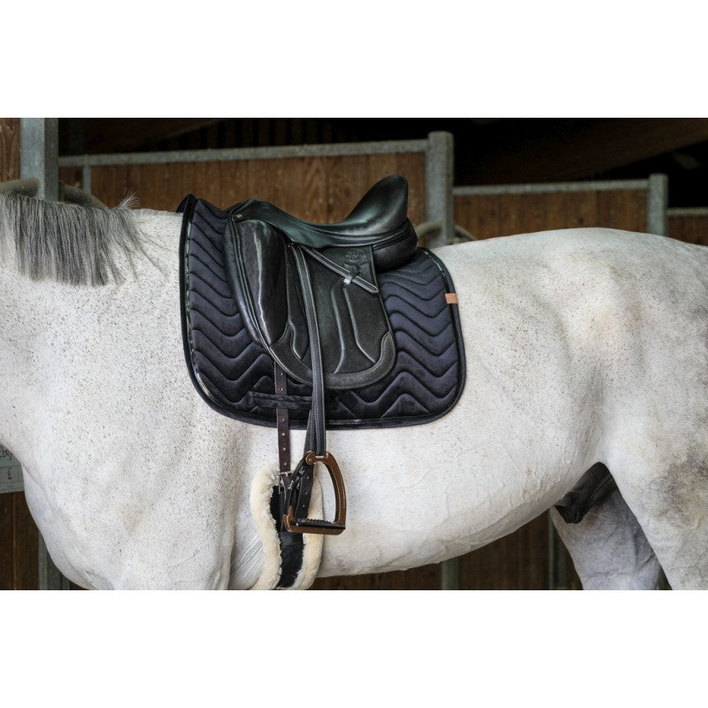 Tapis de selle dressage noir GLOSSY - EQUITHEME