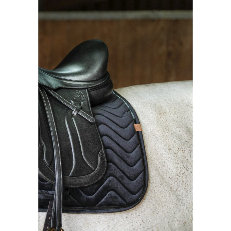 Tapis de selle dressage noir GLOSSY - EQUITHEME