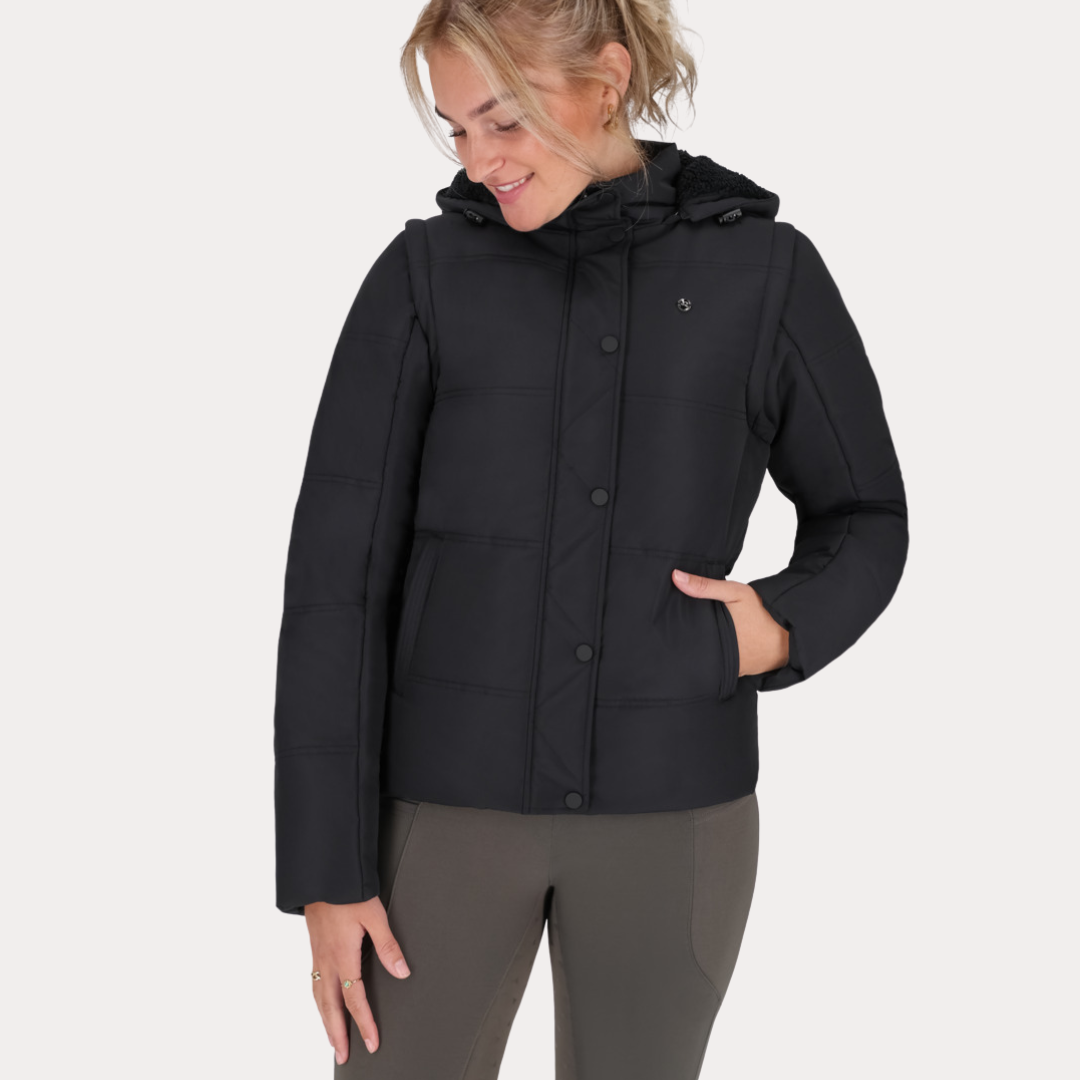 Veste d'hiver Rayah avec manches amovibles noir - QHP